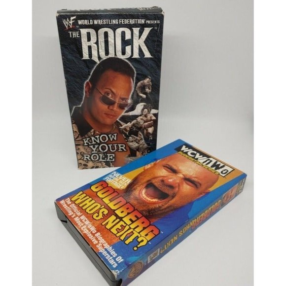 WWE WWF The Rock Know Your Role + WCW/nWo - Goldberg: Who's Next? VHS Tape Lot - Picture 1 of 11